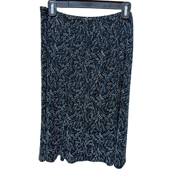 Choices Dresses & Skirts - Choices Vintage Womens Petite A Line Skirt. Black With Designs. Sz PL
